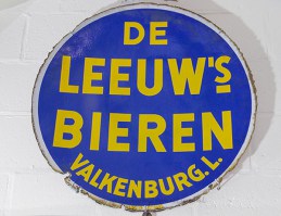 emaille bord blauw rond